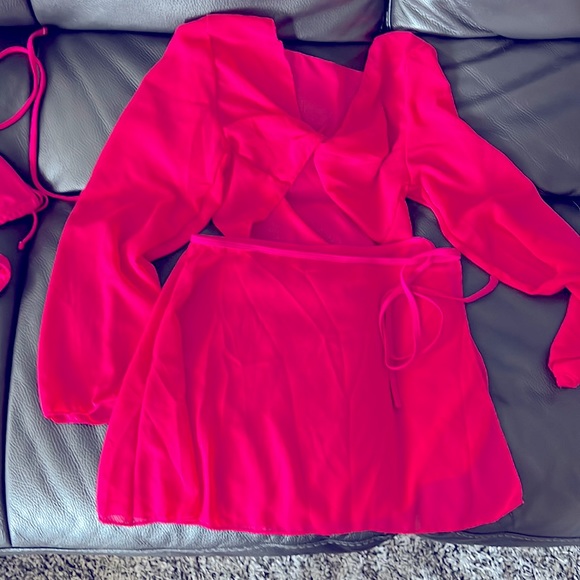 Bright Pink (Fuchsia) 4 Piece Swim - Picture 3 of 3